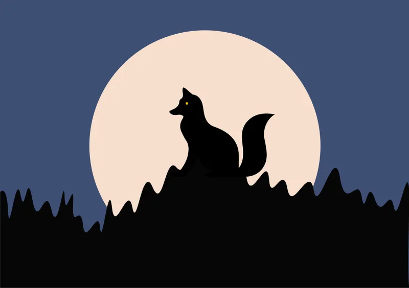 Wolf Full moon Night Stickdatei – Natur