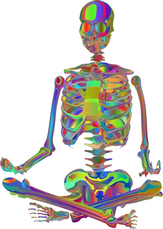 Skeleton Meditation Colorful Stickdatei