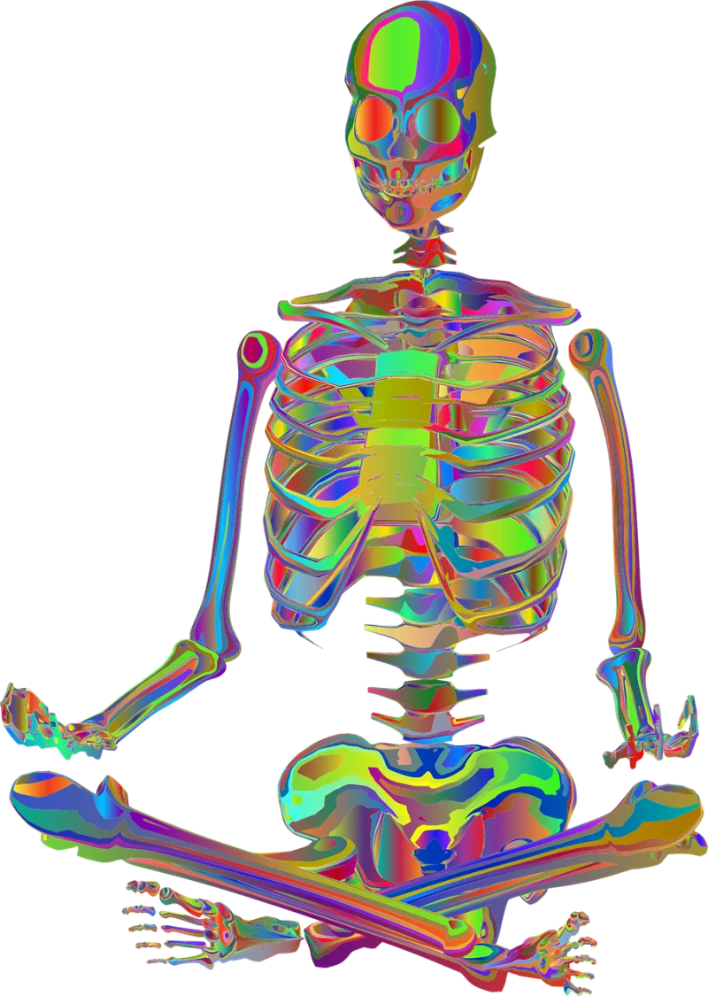 Skeleton Meditation Colorful Stickdatei – Blumen