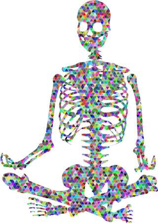 Skeleton Meditation Low poly Stickdatei