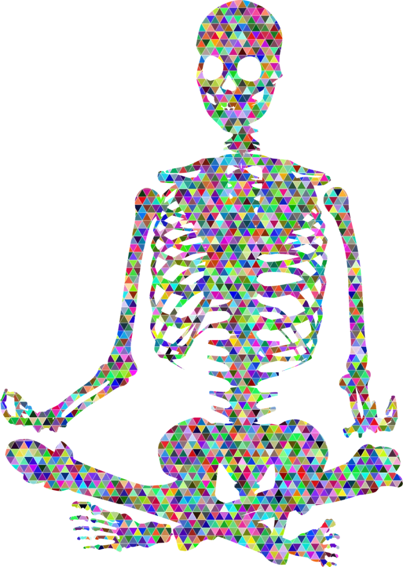 Skeleton Meditation Low poly Stickdatei – Blumen