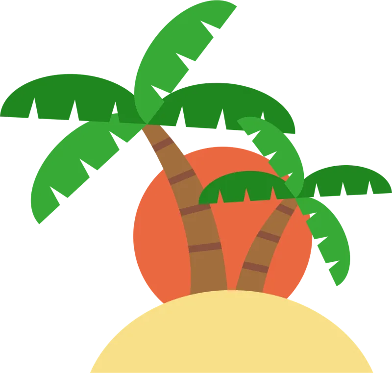 Island Trees Sunset Stickdatei – Natur
