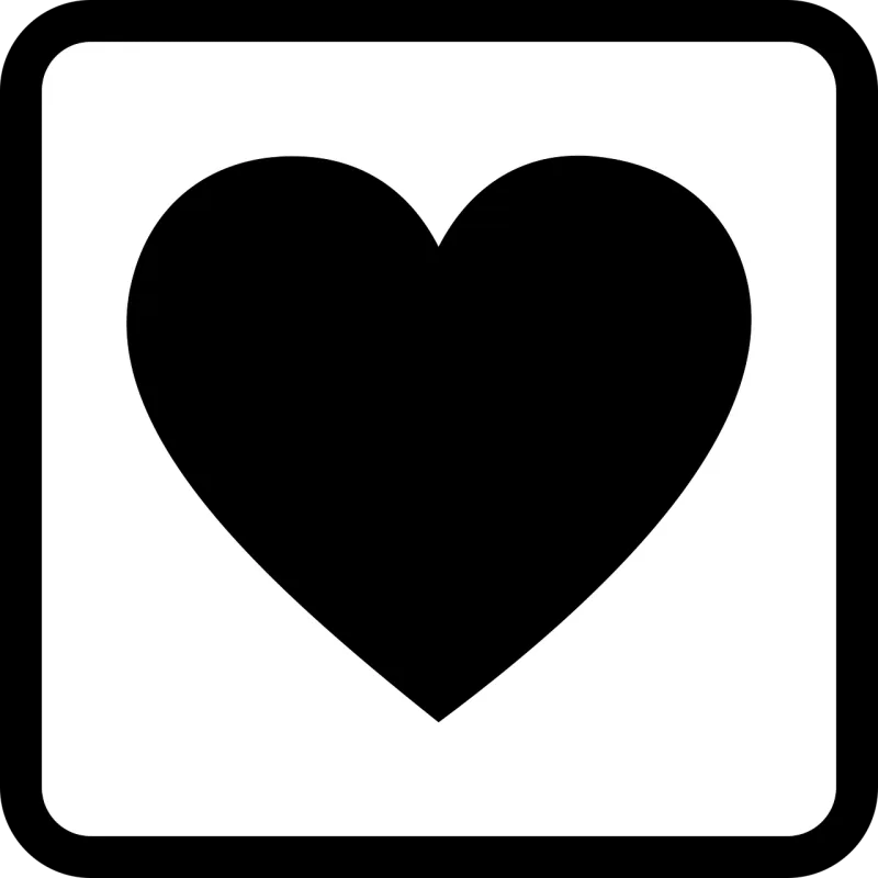 Heart Black Icon Stickdatei – Herzen & Liebe