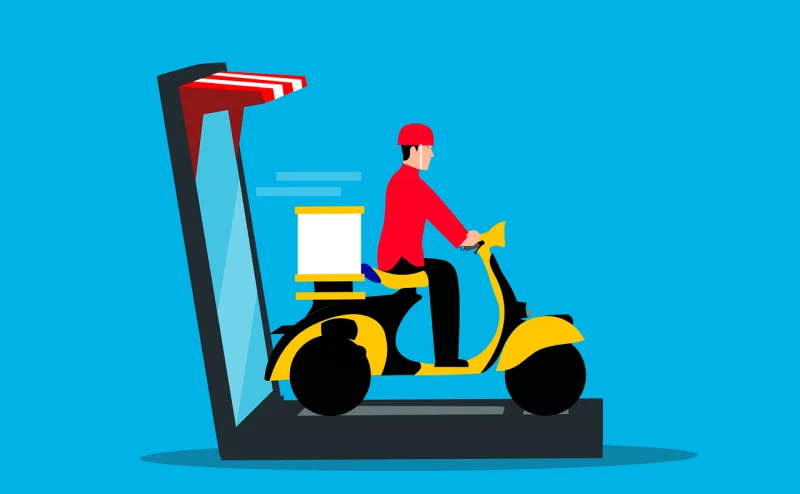 Courier Delivery Scooter Stickdatei – Fahrzeuge