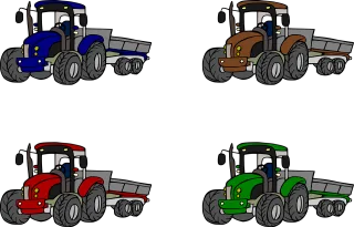 Tractor Farmer Field Stickdatei