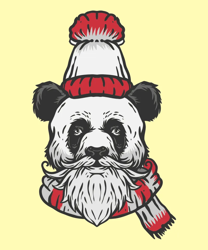 Panda Snow Winter Stickdatei – Tiere