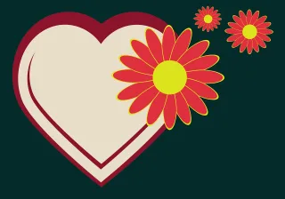 Heart Decorative Thanks Stickdatei – Blumen