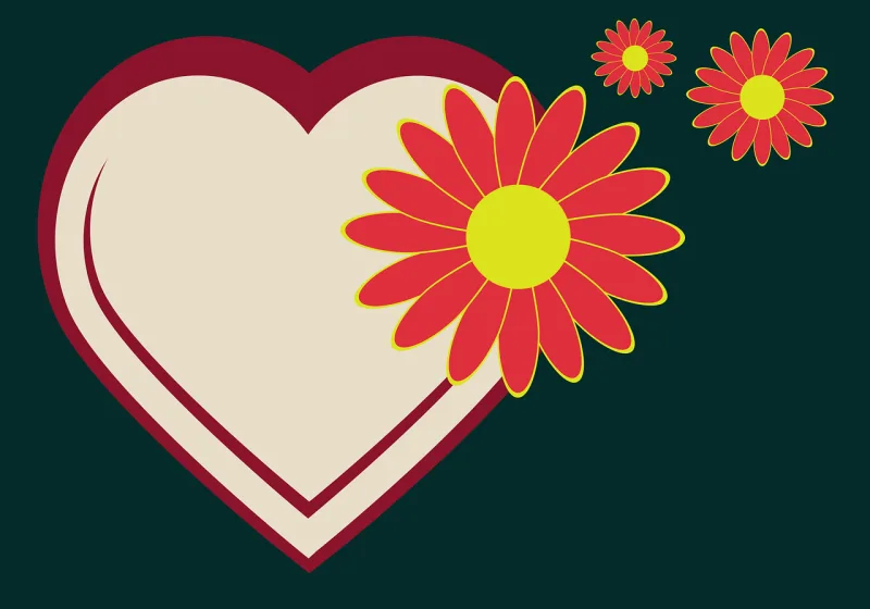 Heart Decorative Thanks Stickdatei – Blumen