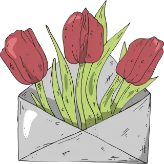 Tulip Flower Envelope Stickdatei