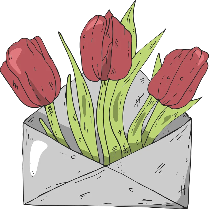 Tulip Flower Envelope Stickdatei – Blumen