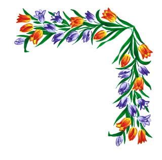 Tulips Flowers Border Stickdatei