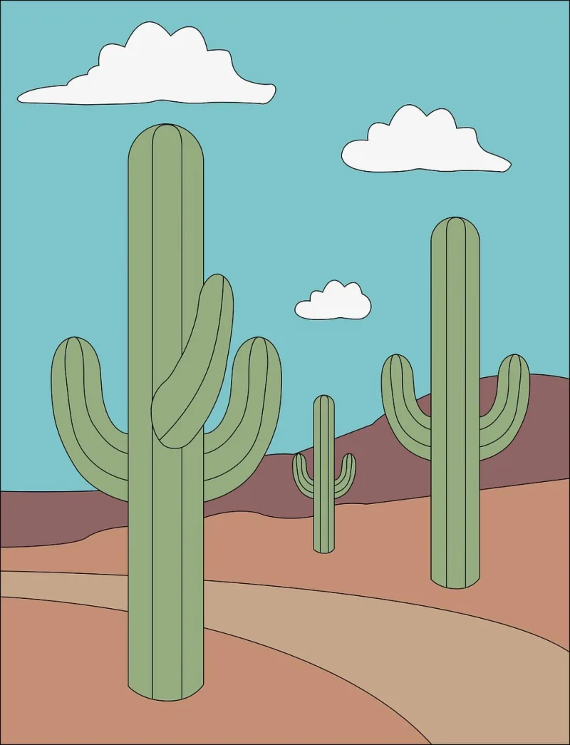 Cacti Desert Plants Stickdatei – Natur