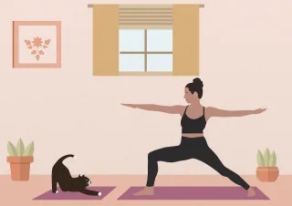 Yoga Cat Animal Stickdatei