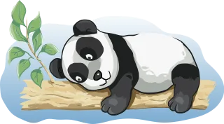 Panda Animal Bamboo Stickdatei