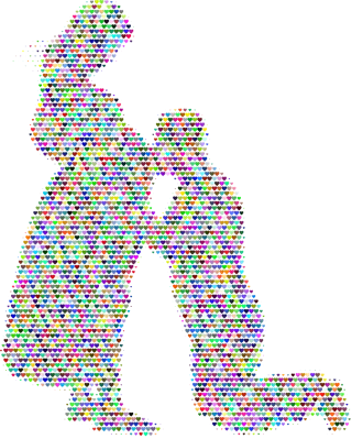 Pregnant Couple Hearts Stickdatei