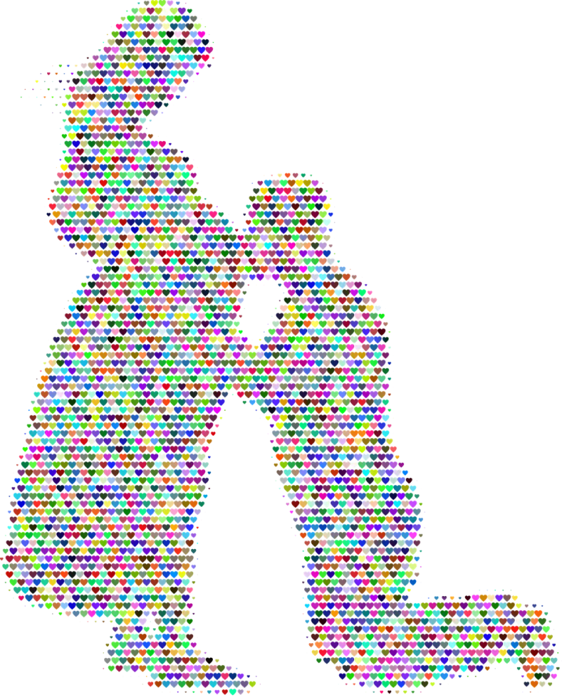Pregnant Couple Hearts Stickdatei – Herzen & Liebe