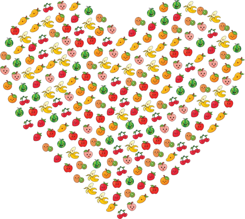 Heart Fruit Symbol Stickdatei – Essen & Trinken