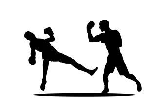 Boxing Fight Silhouette Stickdatei