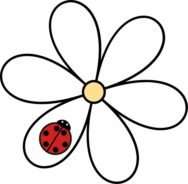 Daisy Ladybug Insects Stickdatei – Blumen