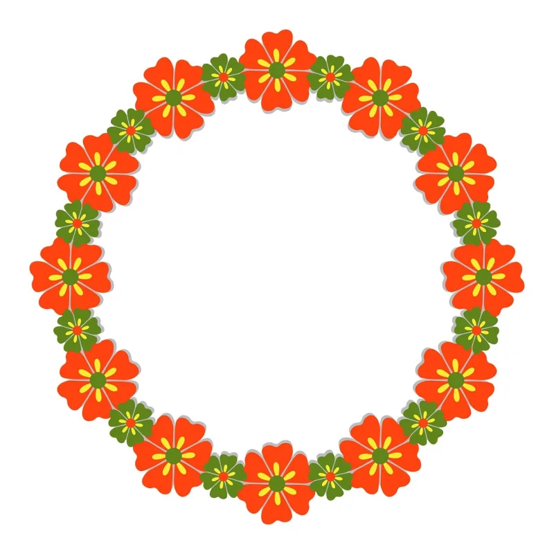 Flower Frame Circle Stickdatei – Weihnachten