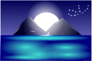 Mountains Moon Night sky Stickdatei