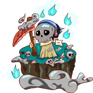 Skeleton Scythe Skulls Stickdatei – Musik