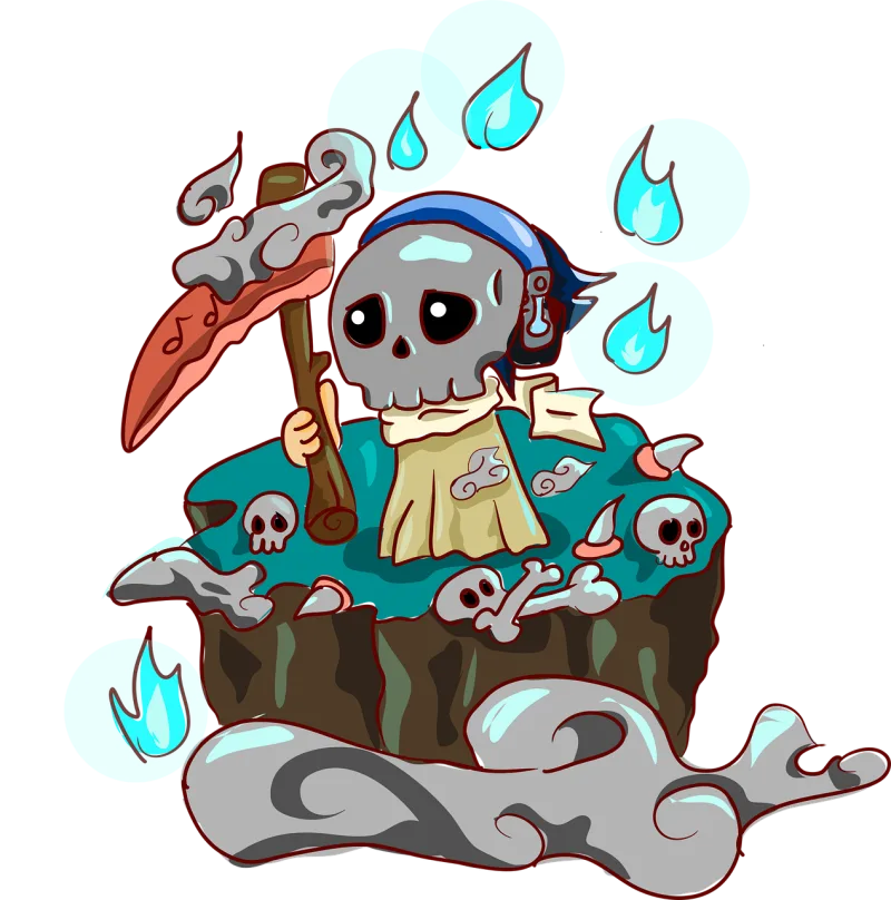 Skeleton Scythe Skulls Stickdatei – Musik