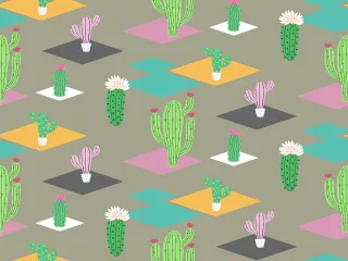 Cacti Pattern Half drop Stickdatei