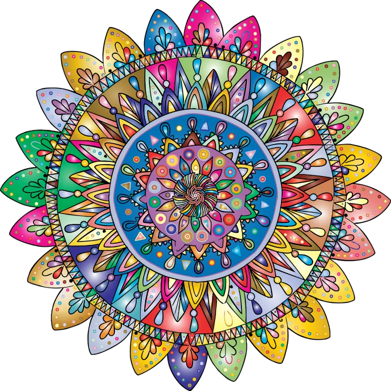 Mandala Ornamental Colorful Stickdatei – Kinder