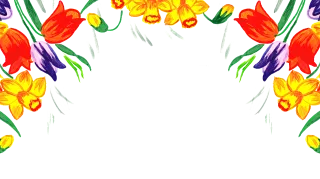 Tulips Flowers Border Stickdatei – Blumen