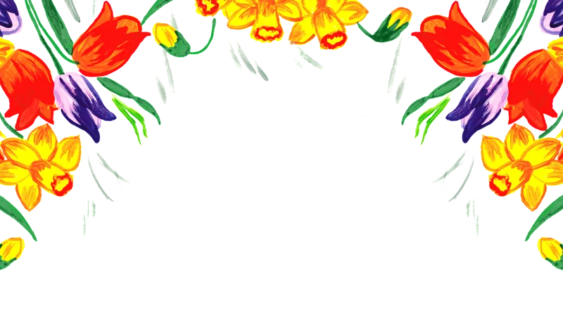 Tulips Flowers Border Stickdatei – Blumen