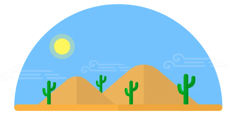 Desert Cactus Hills Stickdatei – Natur