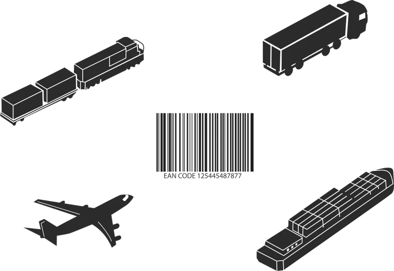 Barcode Plane Truck Stickdatei – Kinder