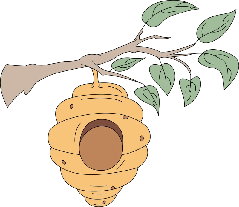 Beehive Branch Tree Stickdatei – Tiere