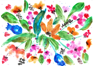 Flowers Watercolor Watercolor painting Stickdatei – Blumen