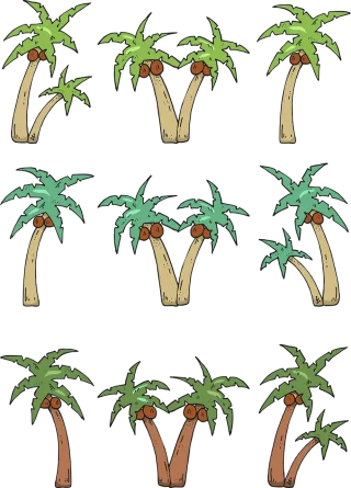 Palm trees Trees Coconut Stickdatei