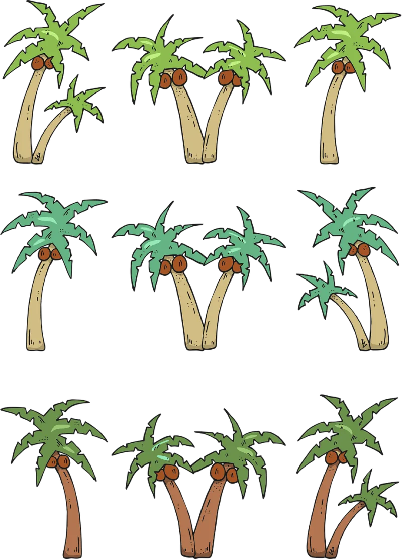 Palm trees Trees Coconut Stickdatei – Natur