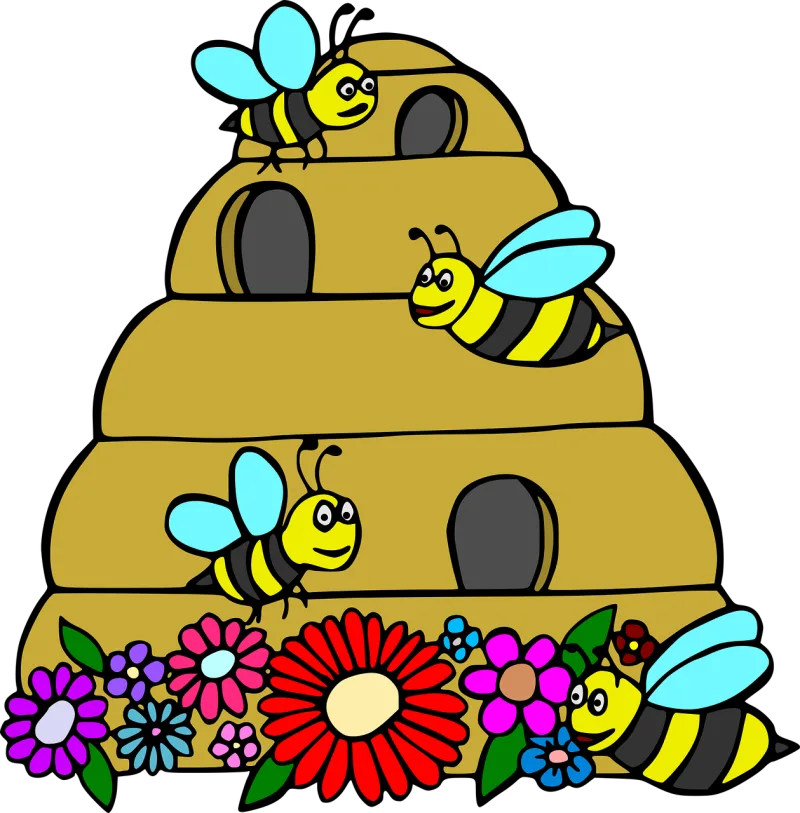 Bee hive The hive Copper Stickdatei – Blumen