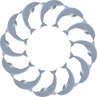 Frame Dolphins Round Stickdatei