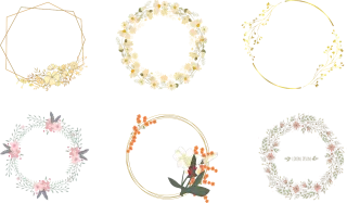 Frame Round Flowers Stickdatei