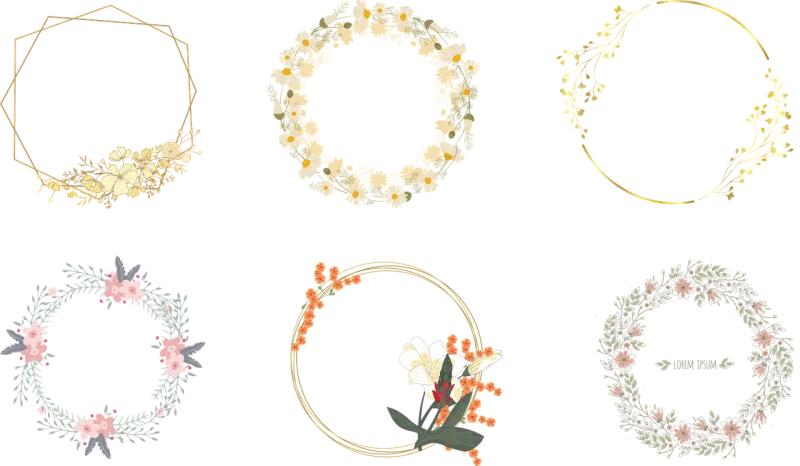 Frame Round Flowers Stickdatei – Weihnachten