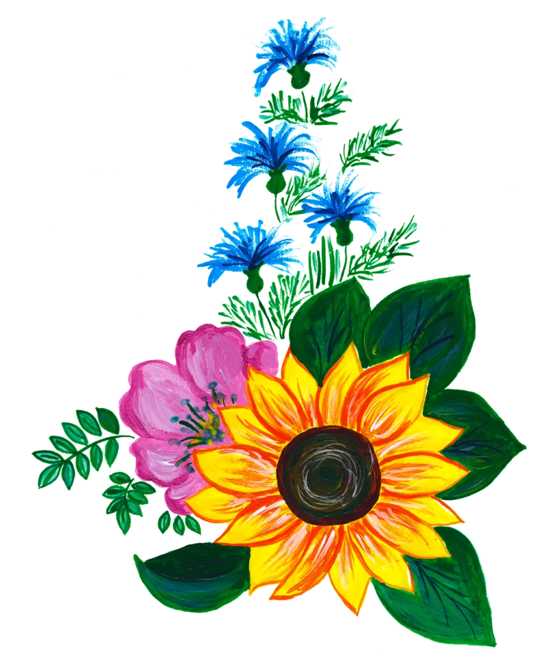 Flowers Sunflower Rose Stickdatei – Blumen