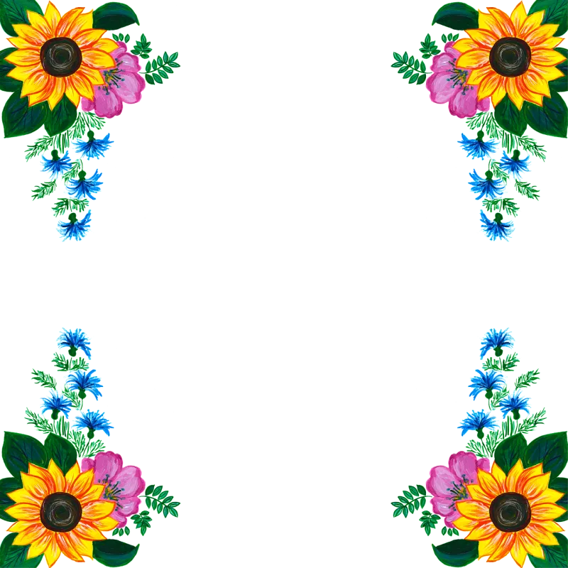 Flowers Roses Sunflowers Stickdatei – Blumen