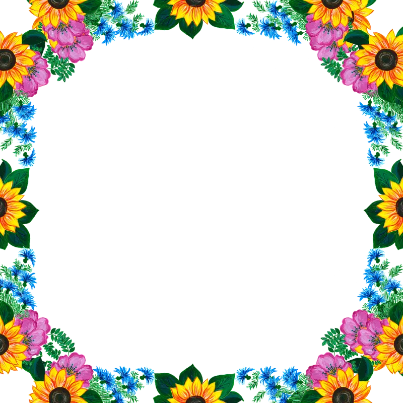 Frame Flowers Flower background Stickdatei – Blumen