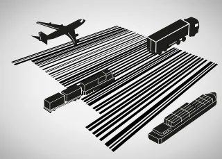 Barcode Plane Truck Stickdatei – Fahrzeuge