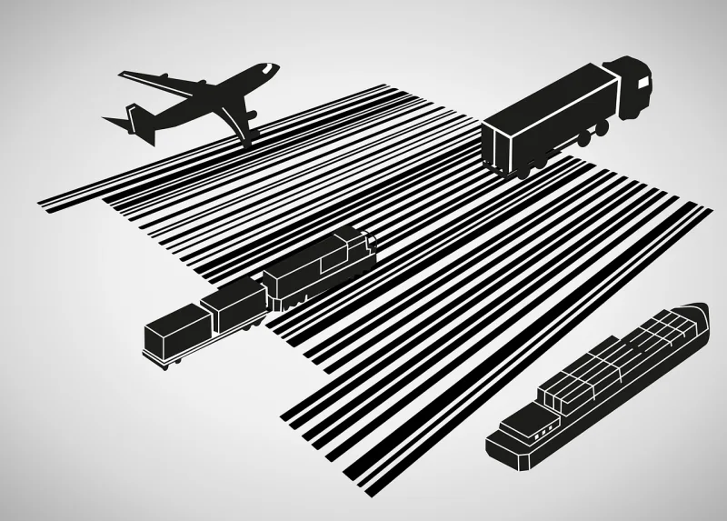 Barcode Plane Truck Stickdatei – Fahrzeuge
