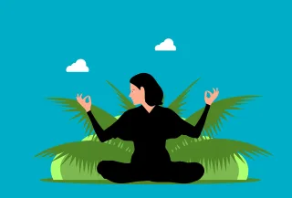 Meditation Woman Park Stickdatei