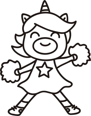 Unicorn Cheerleader Fantasy Stickdatei – Kinder