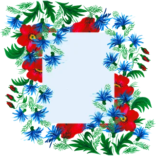 Border Flowers Watercolor Stickdatei