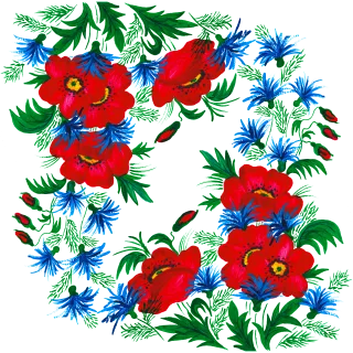 Border Flowers Watercolor Stickdatei